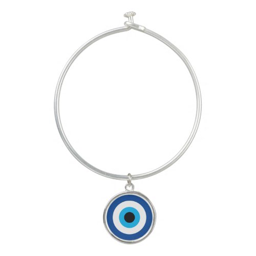 Blue Mati Evil Eye charm bangle bracelet