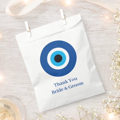 Blue Mati Evil Eye custom wedding Favor Bags