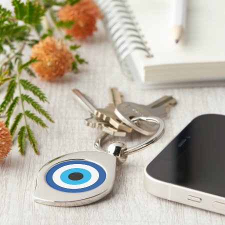 Blue Mati Evil Eye Luck & Protection Symbol Charm Keychain