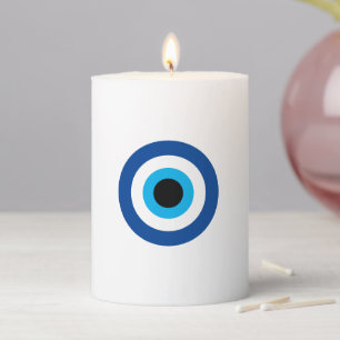 Blue Mati Evil Eye luck symbol candle stick
