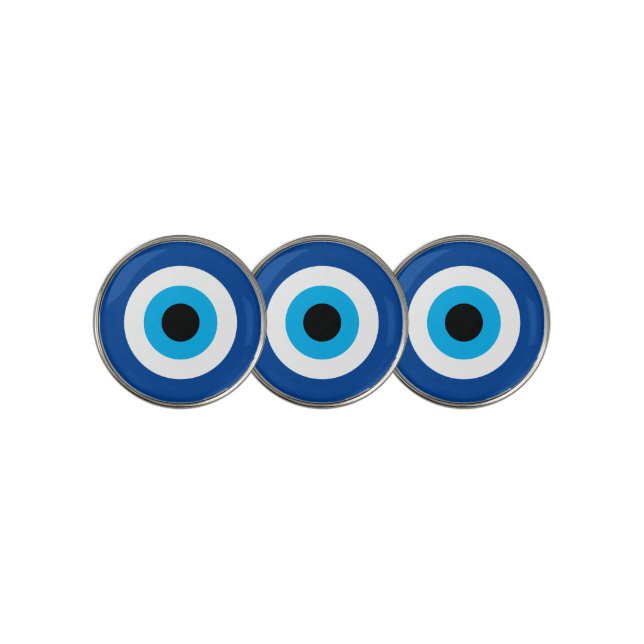 Blue Mati Evil Eye nazar golf ball markers (3 Up)