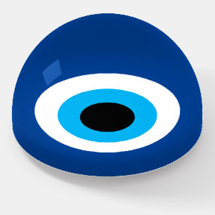 Blue Mati Evil Eye nazar icon acrylic paperweight