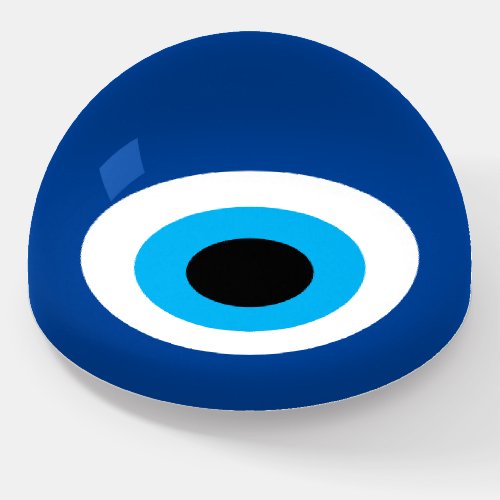 Blue Mati Evil Eye nazar icon acrylic paperweight