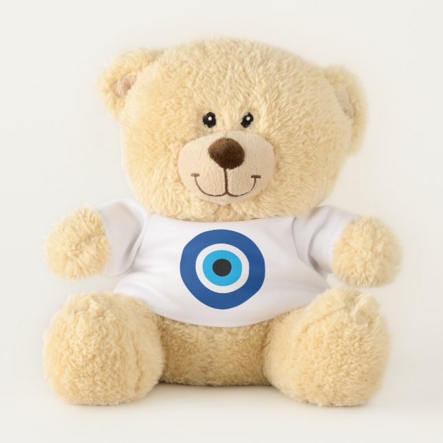 Blue Mati Evil Eye nazar teddy bear gift (Front)