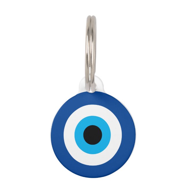 Blue Mati Evil Eye Pet ID tag (Front)