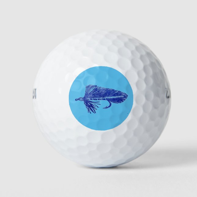 Blue Matuka streamer, fly fishing, fly tying art Golf Balls (Front)