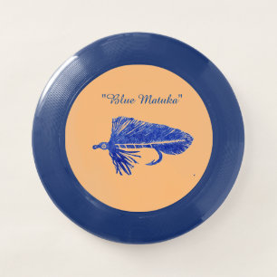 Blue Matuka streamer, fly tying, fly fishing art Wham-O Frisbee