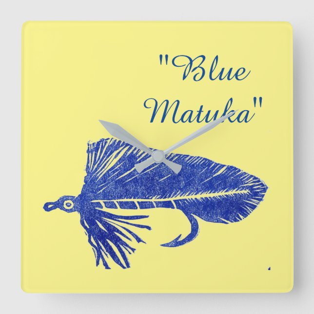 Blue Matuka streamer for fly tying and fishing Square Wall Clock (Front)