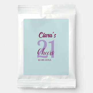 blue mauve cheers 21st birthday add name date margarita drink mix