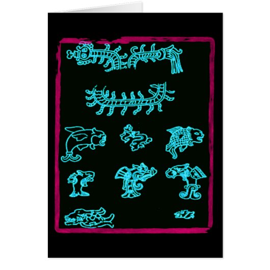 Blue Mayan Animals Cards (Front)