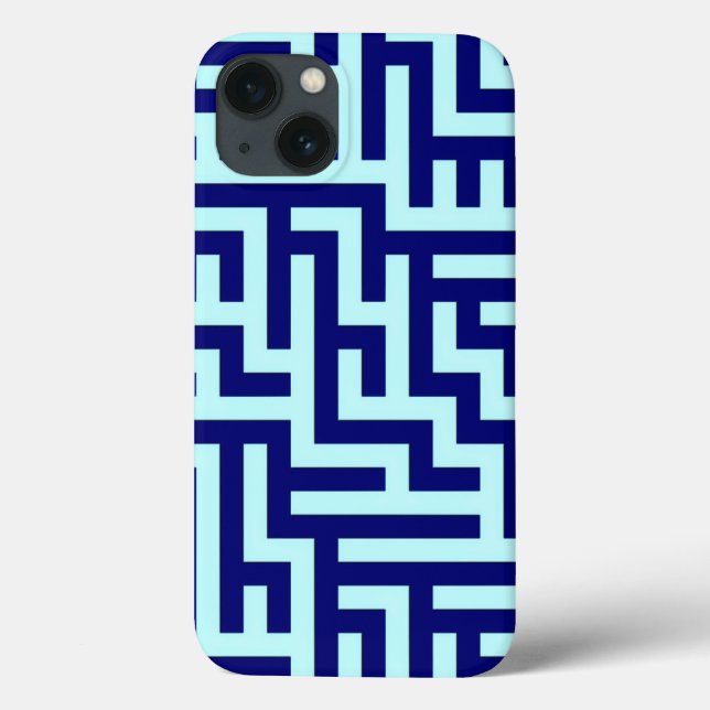 Blue Maze Art Pattern  Case-Mate iPhone Case (Back)