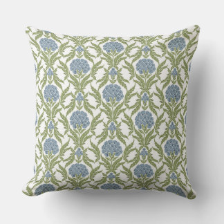 Blue Meadow Bloom Throw Pillow