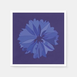 Blue Meadow Cornflower Floral Pattern Party