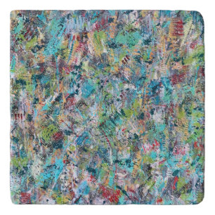 Blue Meadow Marble Trivet