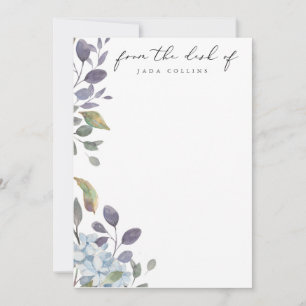 Blue Meadow Watercolor Personalized Note Card