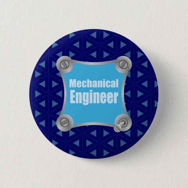 Blue Mechanical Engineer Button (Front)