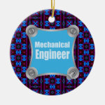 Blue Mechanical Engineer Ceramic Ornament