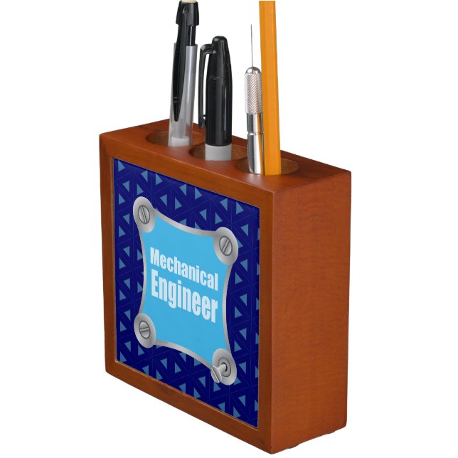 Blue Mechanical Engineer Desk Organizer (In Situ)