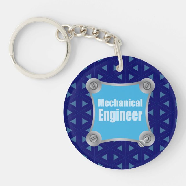 Blue Mechanical Engineer Keychain (Front)