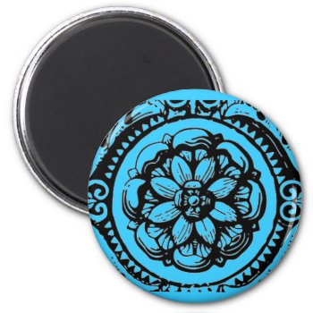 Blue Medallion Magnet by ebhaynes at Zazzle