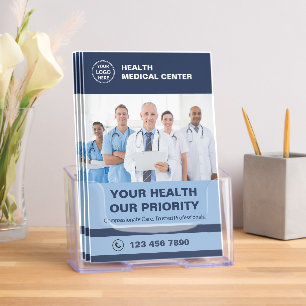 Blue Medical Clinic Healthcare Promotional Bi-Fold Brochure