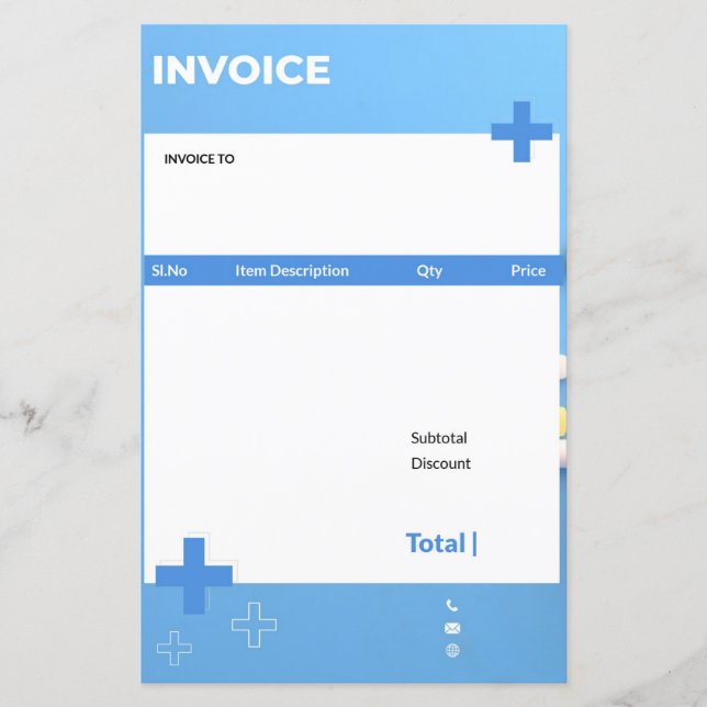 Blue medical custom invoice (Front)