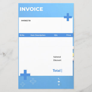 Blue medical custom invoice