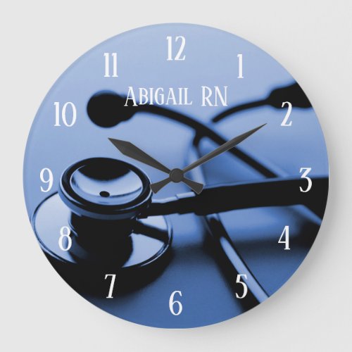 Blue Medical Office Doctor  Nurse Large Clock