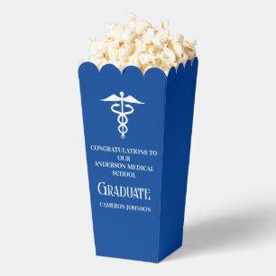 Blue Medical School Graduation Party Popcorn Favor Boxes