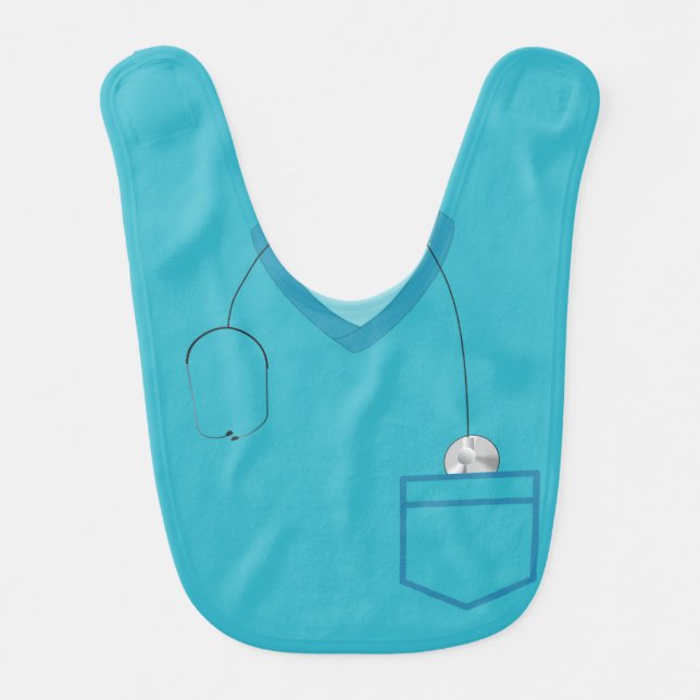 Blue Medical Scrubs Baby Bibs (Front)