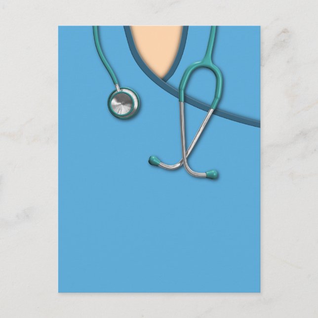 Blue Medical Scrubs Postcard (Front)