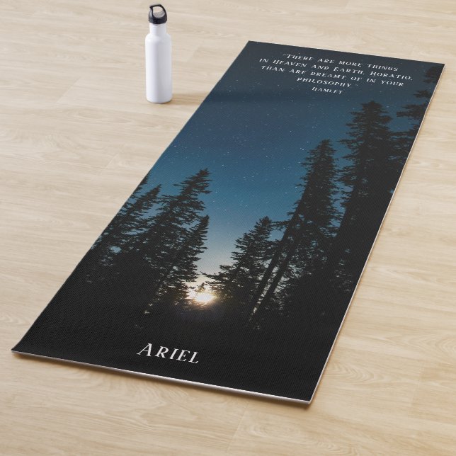 Blue Meditation Inspirational Quote Night Sky Yoga Mat (In Situ)