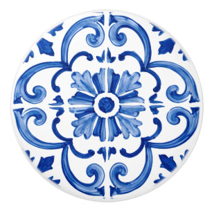 Blue Mediterranean Ceramic Knob