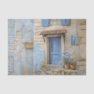 Blue Mediterranean Door Tissue Paper
