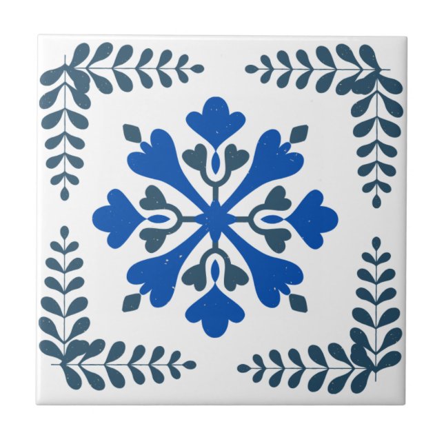 Blue Mediterranean inspired Accent tile (Front)