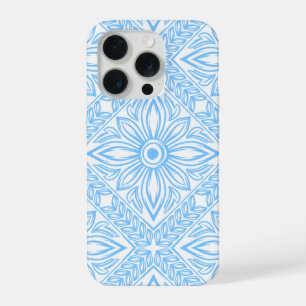 Blue Mediterranean Italian Tile Decorative Pattern iPhone 15 Pro Case