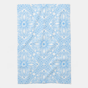 Blue Mediterranean Italian Tile Decorative Pattern Kitchen Towel