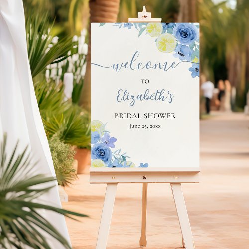 Blue Mediterranean Lemon Bridal shower Foam Board