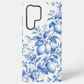 Blue Mediterranean Lemon Toile Phone Case