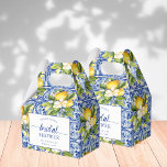 Blue Mediterranean Lemons Bridal Shower Favor Boxes<br><div class="desc">This bridal shower invitation features a bright blue theme with citrus.</div>