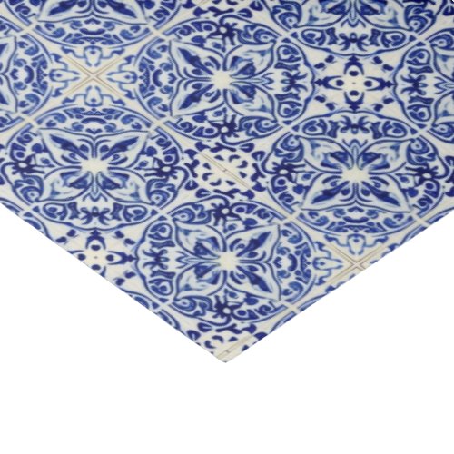 Blue Mediterranean Small Tiles _ Hand Painted Look Tissue Paper