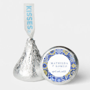 Blue Mediterranean Tile & Citrus Wedding Hershey®'s Kisses®