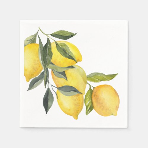 Blue Mediterranean Tile  Citrus Wedding napkins