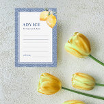 Blue Mediterranean Tile Lemon Amalfi Coast Wedding Advice Card<br><div class="desc">These pretty,  mediterranean advice cards would make a wonderful addition to your wedding supplies! Easily customize the text by clicking on the "personalize" option.</div>