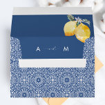 Blue Mediterranean Tile & Lemon Italian Wedding Envelope<br><div class="desc">This stylish envelope would make a wonderful addition to your special occasion supplies! Easily add your own details by clicking on the "personalize" option.</div>