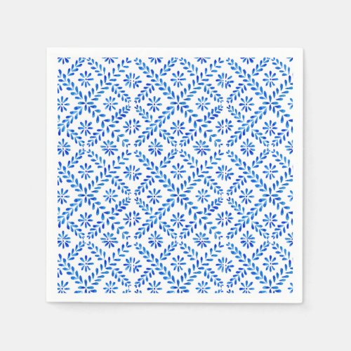 Blue Mediterranean Tile Napkins