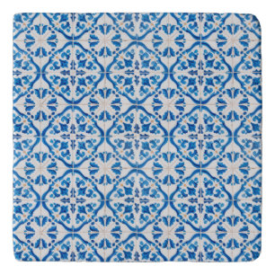 Blue Mediterranean Tile Pattern – Elegant Azulejo Trivet