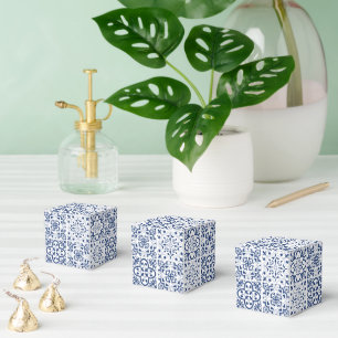 Blue Mediterranean Tile Wedding Favor Boxes