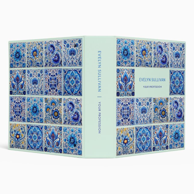 Blue mediterranean tiles binder (Background)