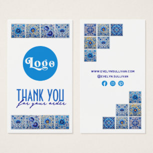 Blue mediterranean tiles package insert